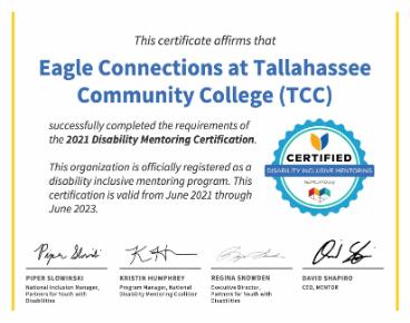 Eagle Connections  Disability Mentoring Certificate